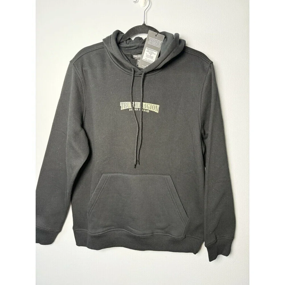 TRUE RELIGION MEN'S HOODIE BLACK W/CAMO LOGO SIZE Medium NEW $124